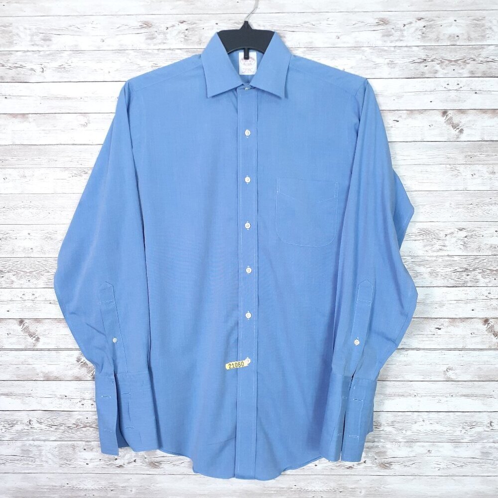 Brooks Brothers Mens Dress Shirt 14 1/2-32 Traditional Fit French Cuffs Blue 931